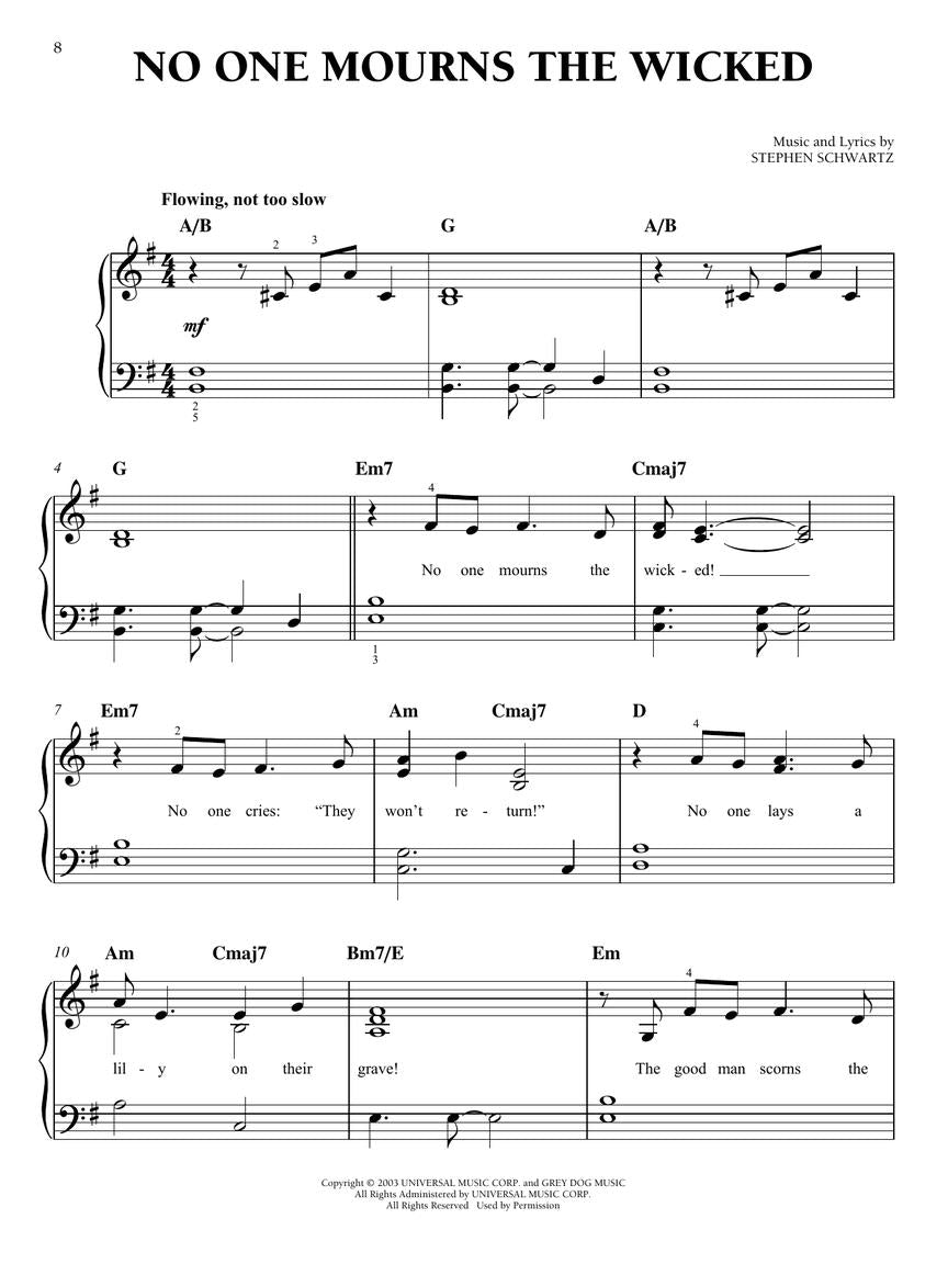 Wicked - Complete Movie Collection for Easy Piano