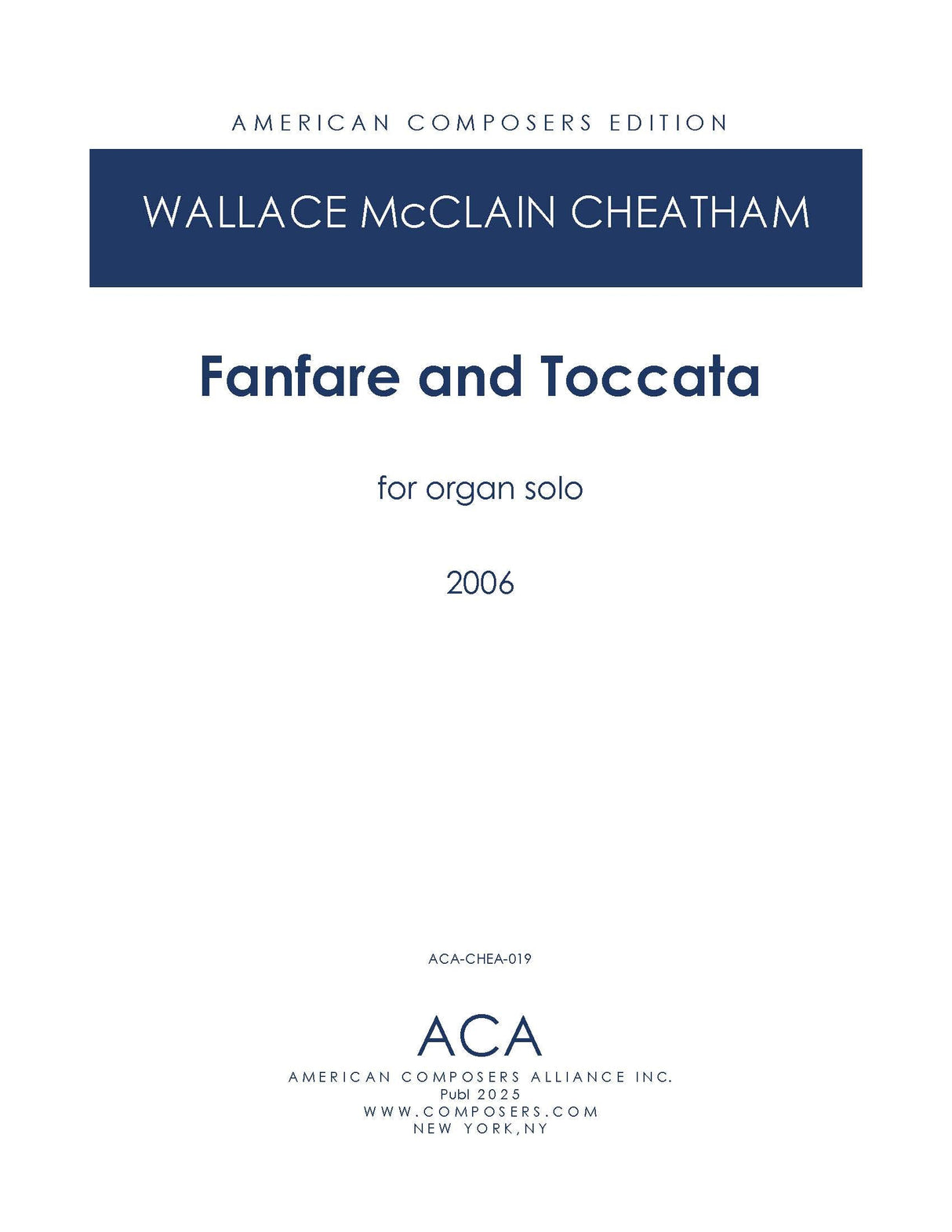 Cheatham: Fanfare and Toccata