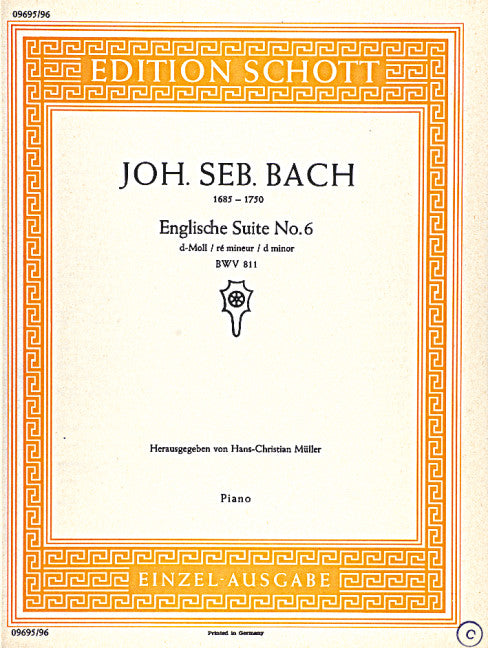 Bach: English Suite No. 6 in D Minor, BWV 811