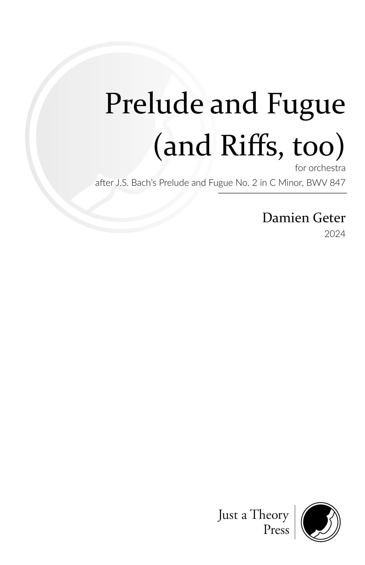 Geter: Prelude and Fugue (and Riffs, too)