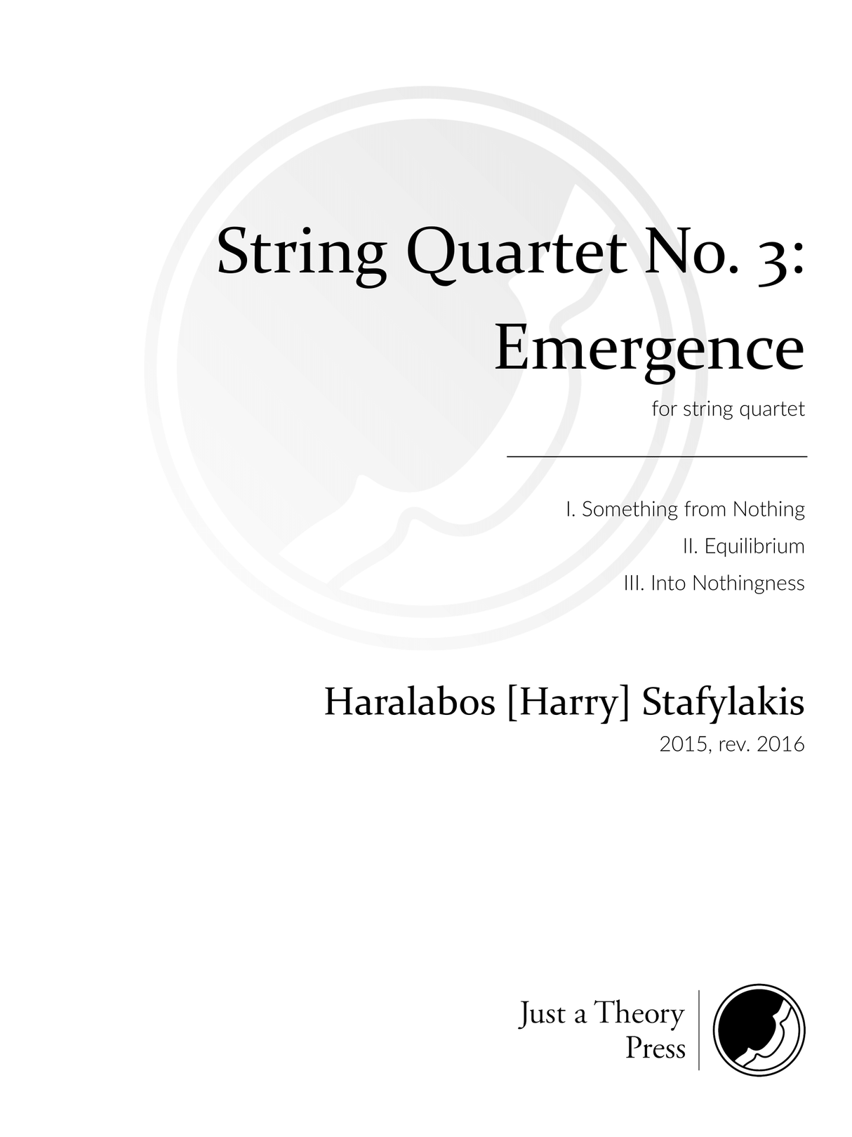 Stafylakis: String Quartet No. 3 ("Emergence")