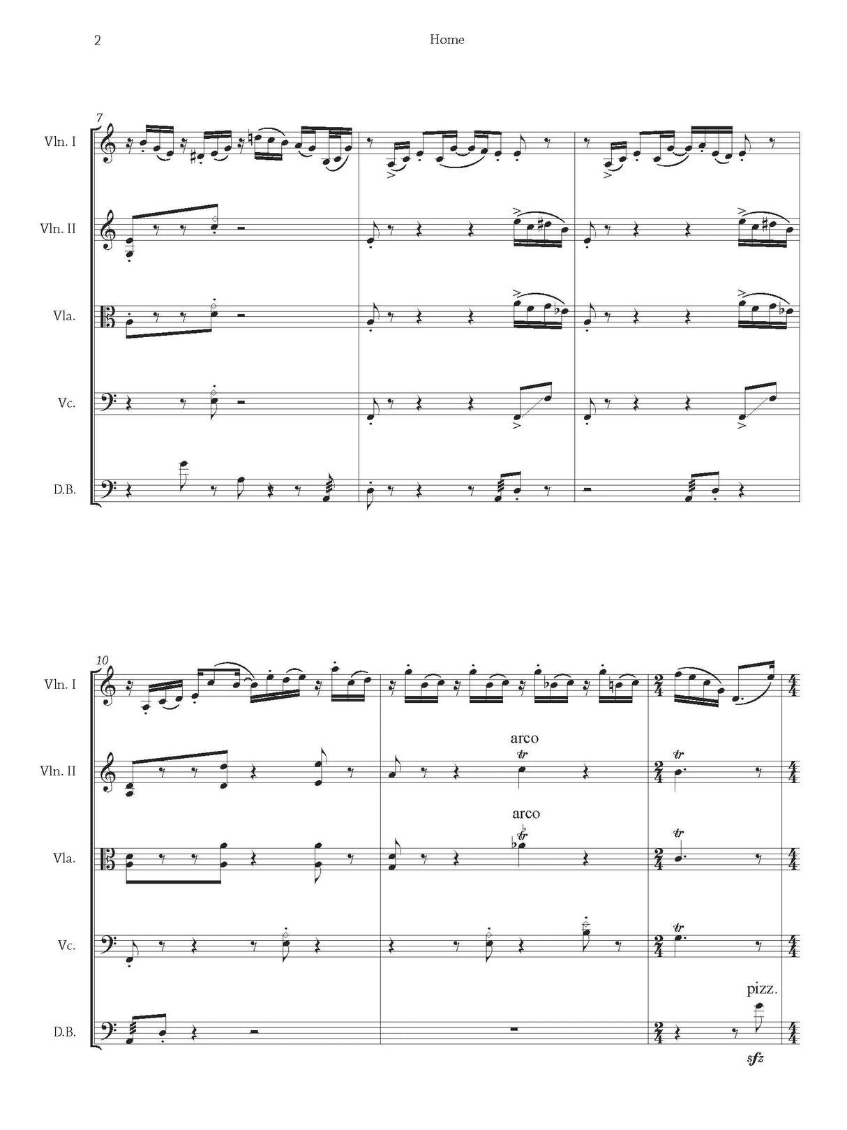 Sohn: Home (Version for String Quintet)