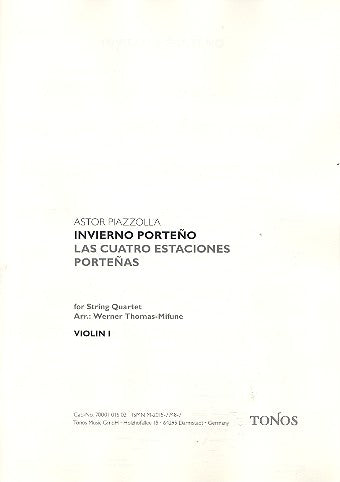 Piazzolla: Invierno Porteno for String Quartet