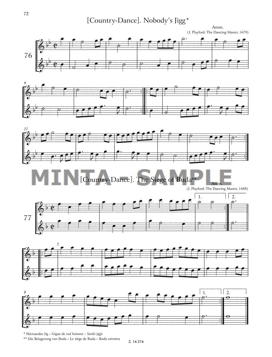 Baroque Dances for 2 Treble Recorders