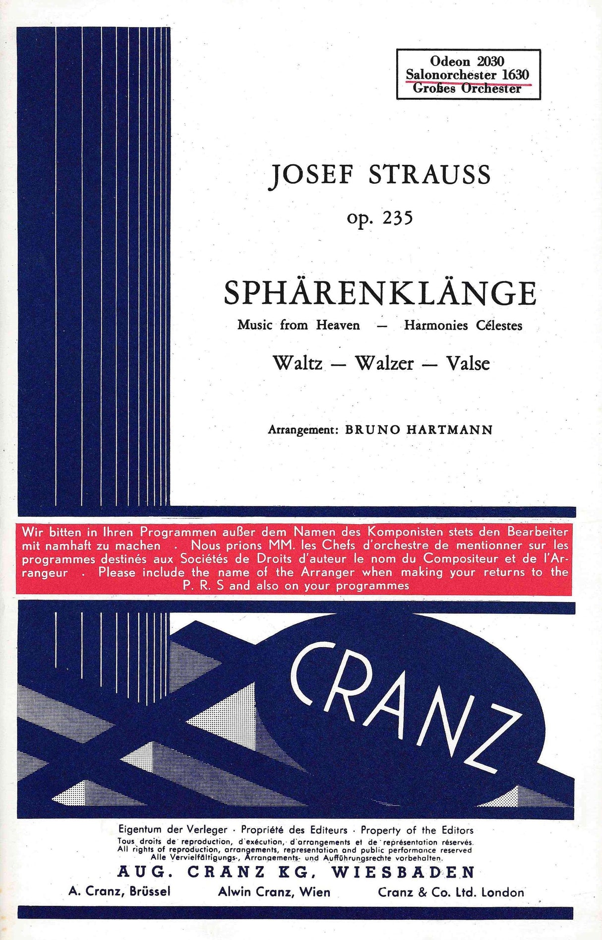 J.L. Strauss: Sphärenklänge, Op. 235 (arr. for chamber orchestra)