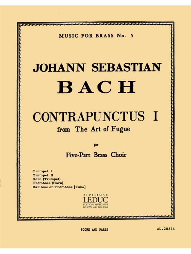 Bach: Contrapunctus I from Art of Fugue (arr. for brass choir)
