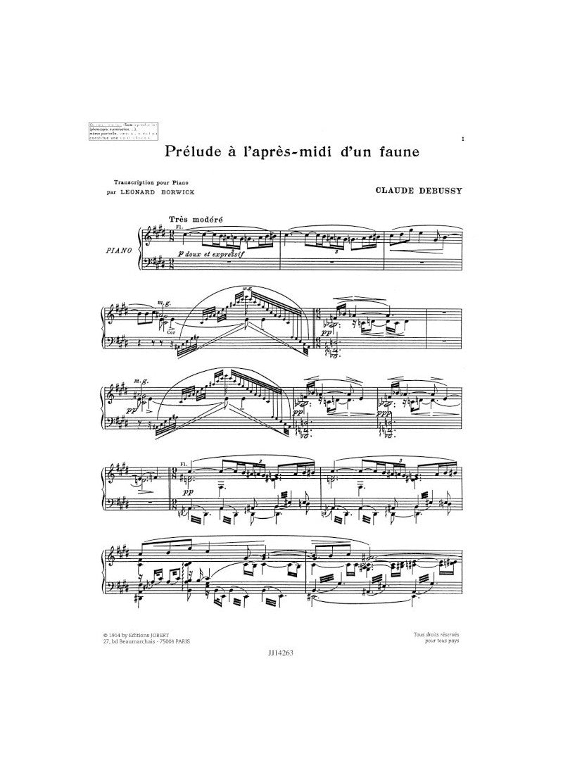 Debussy: Prélude à l'après-midi d'un faune (transc. for piano)