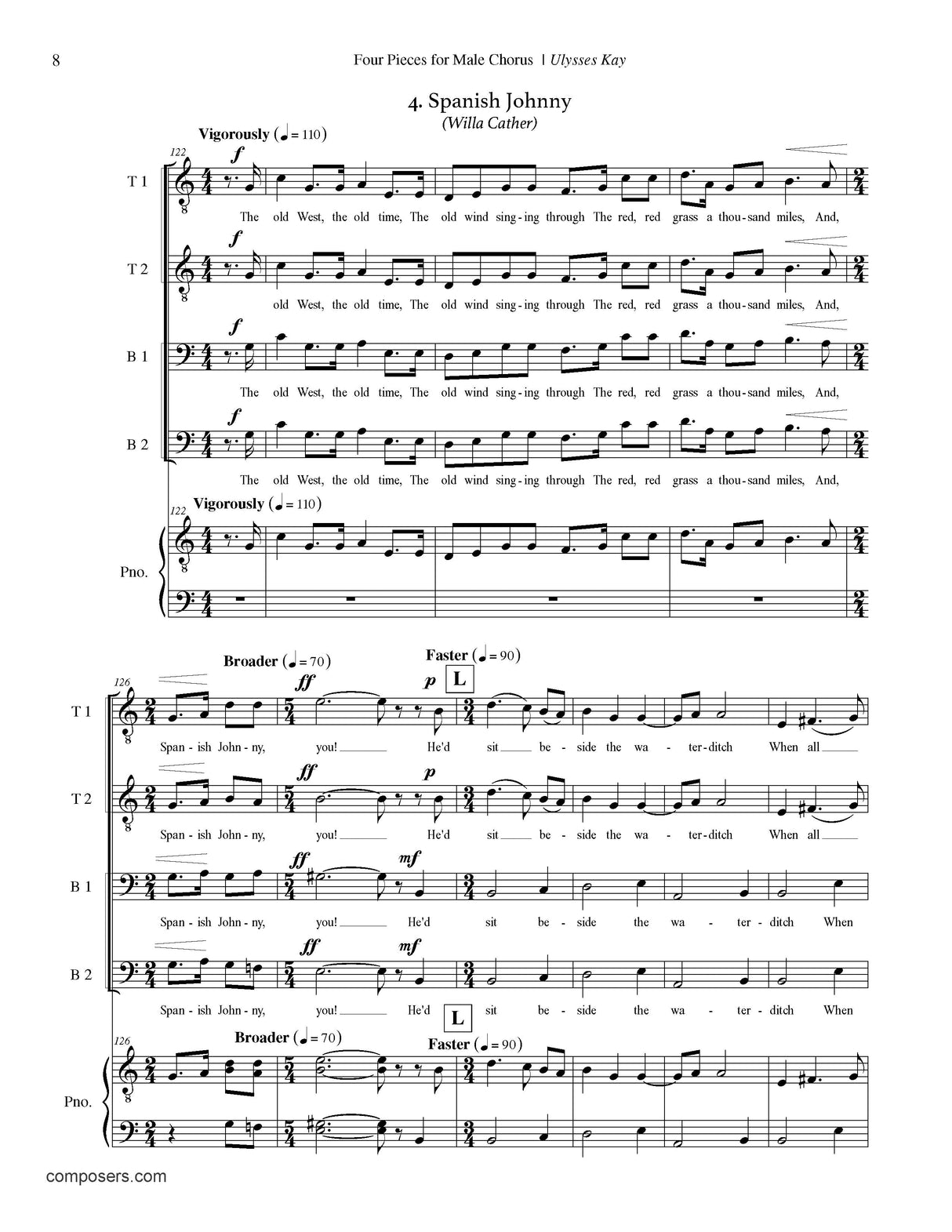 Kay: Four Pieces for Male Chorus