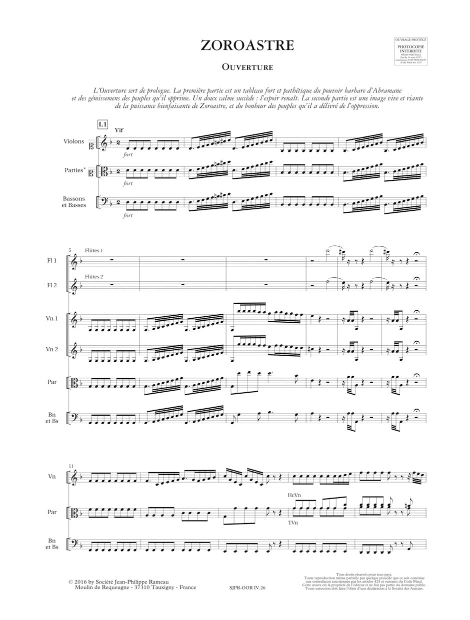 Rameau: Zoroastre, RCT 62B