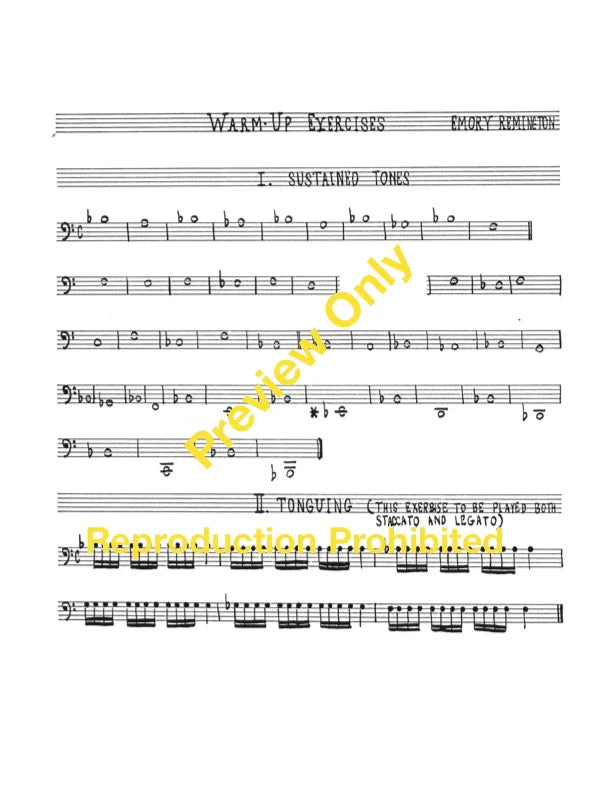 Remington: Warm-Up Exercises for Trombone