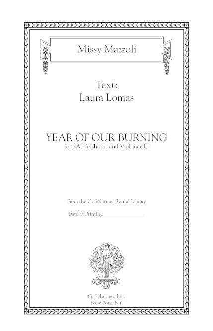 Mazzoli: Year of Our Burning