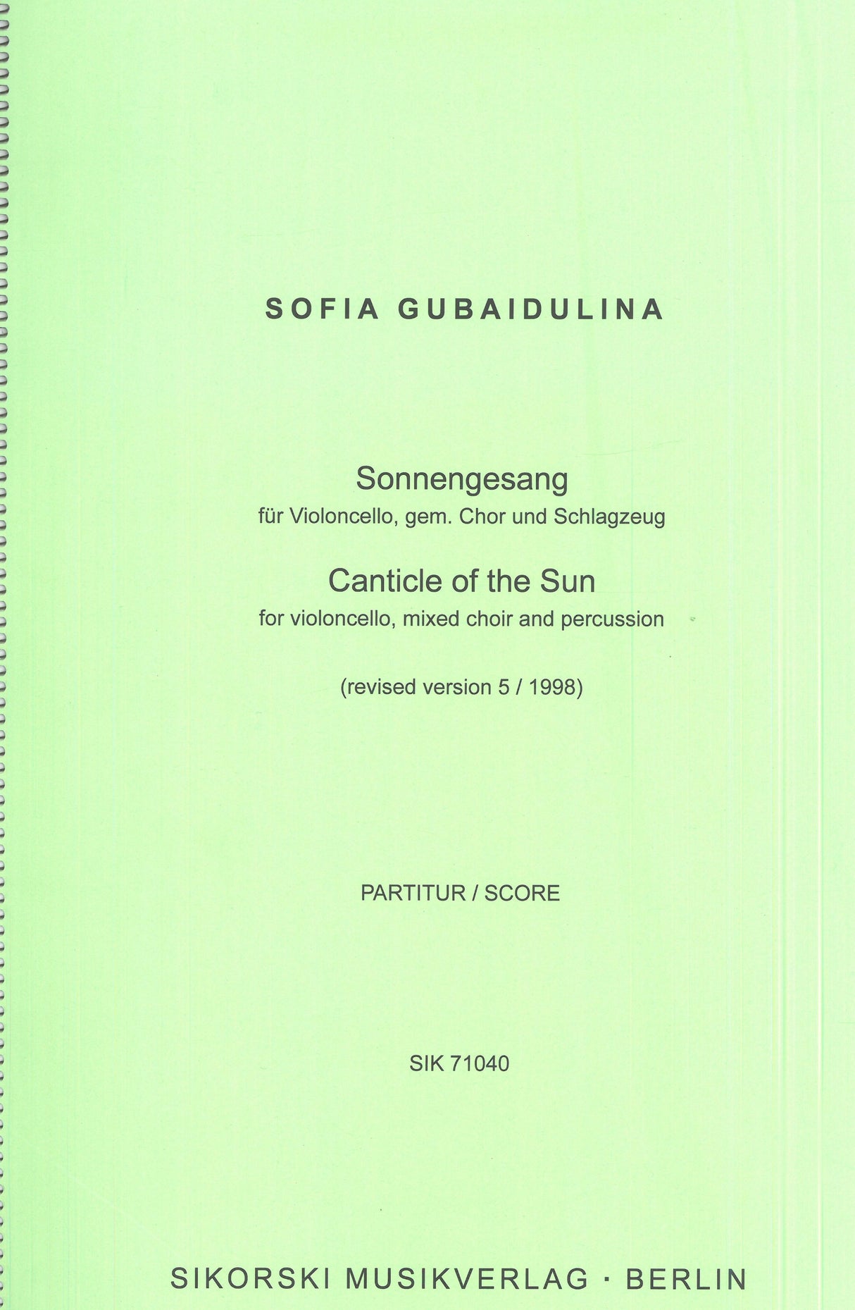 Gubaidulina: Canticle of the Sun