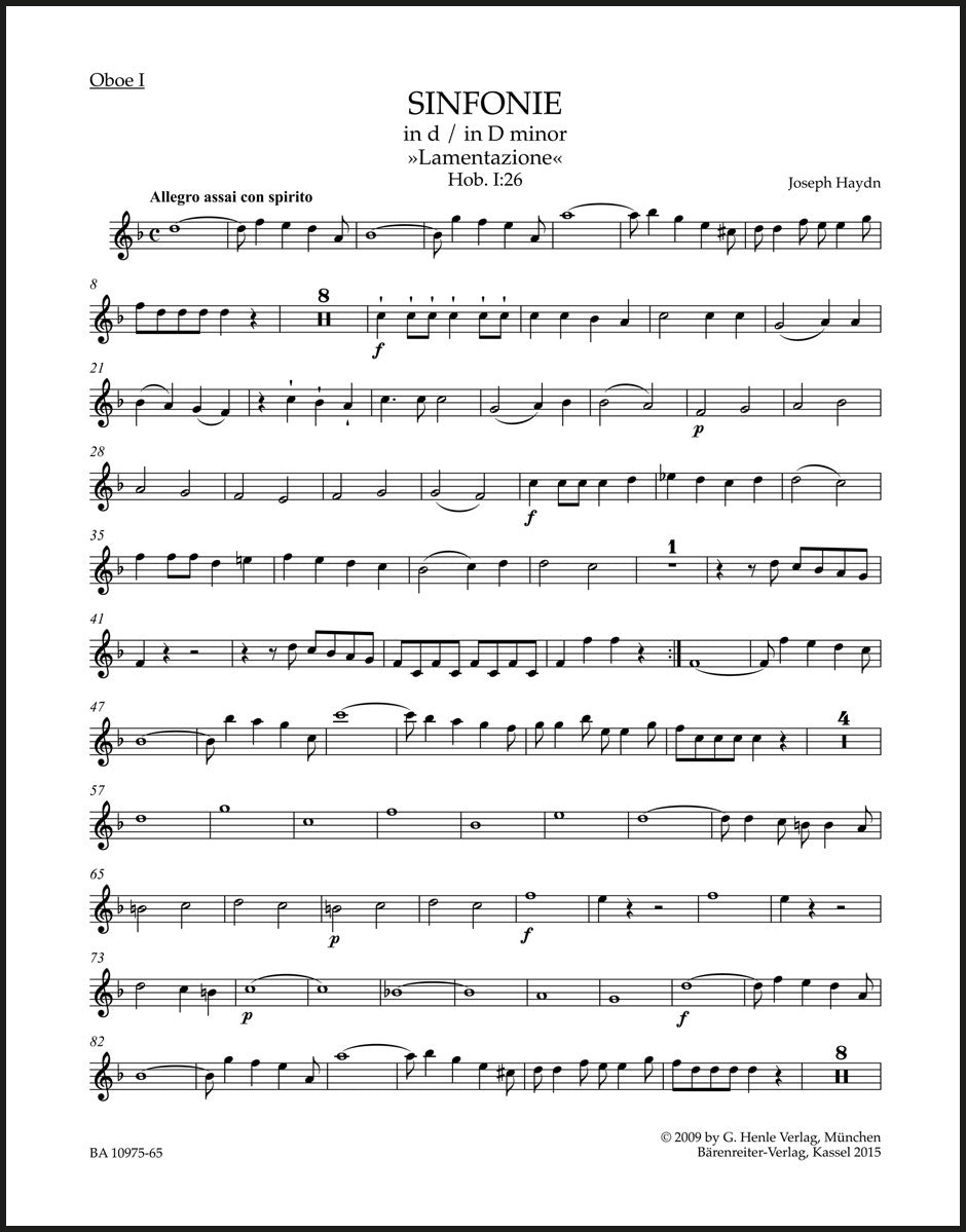 Haydn: Symphony in D Minor, Hob. I:26