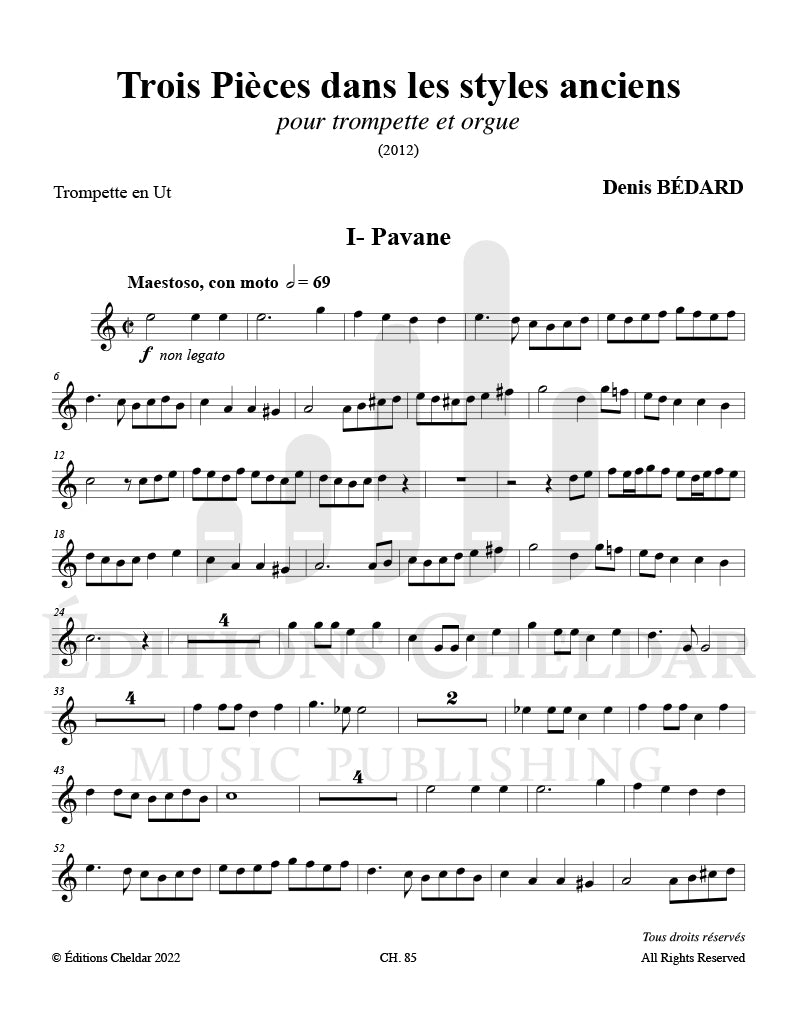 Bédard: 3 Pièces dans les styles anciens