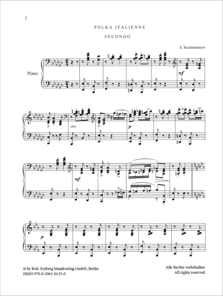 Rachmaninoff: Polka Italienne