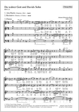 Bach: Du wahrer Gott and David's Sohn, BWV 23 (3rd version)
