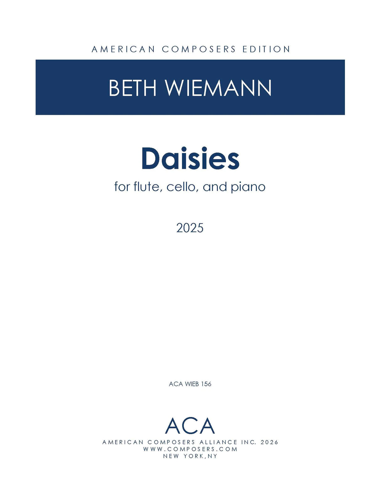 Wiemann: Daisies (Version for Flute, Cello, & Piano)