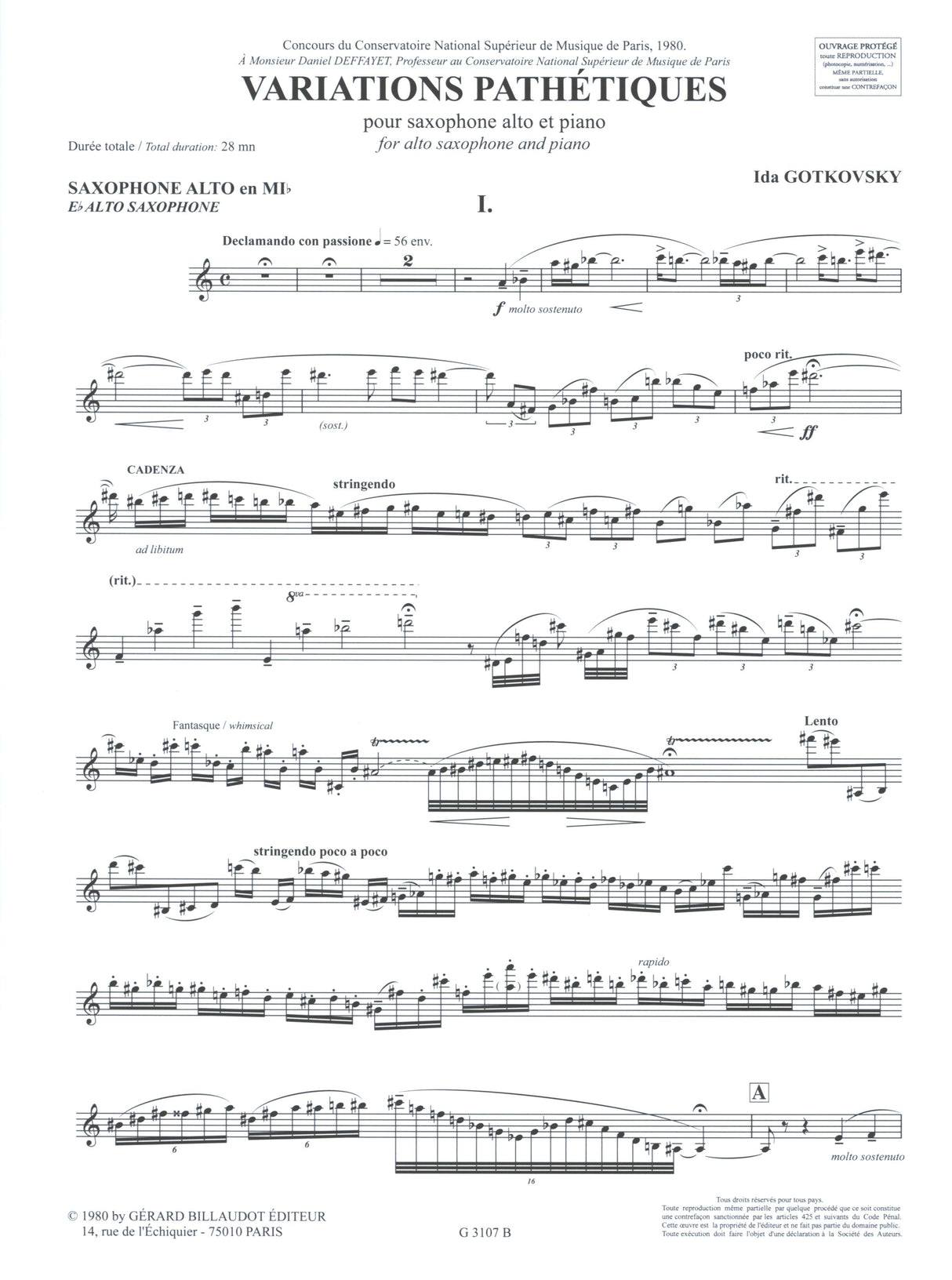 Gotkovsky: Variations Pathétiques