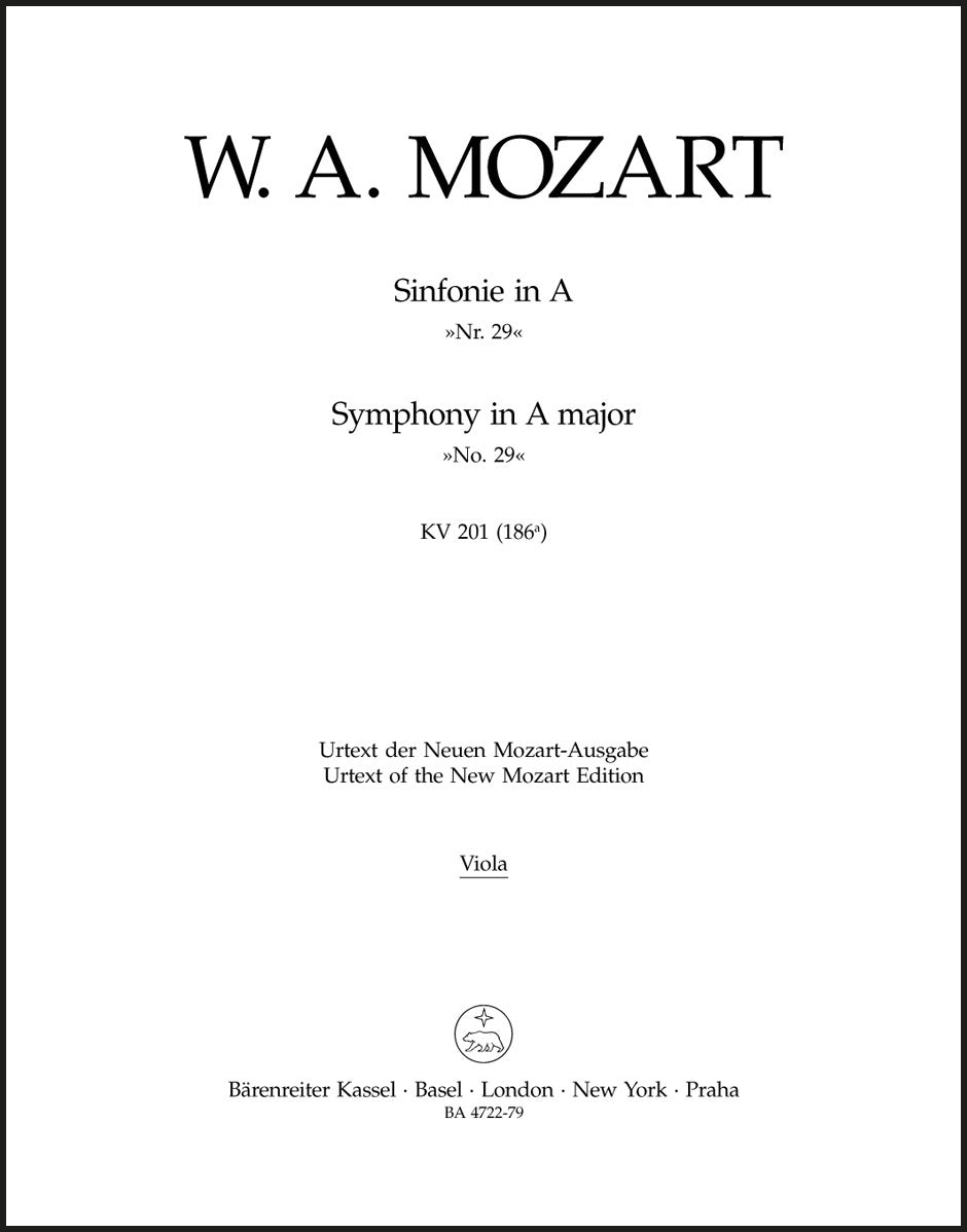 Mozart: Symphony No. 29 in A Major, K. 201 (186a)