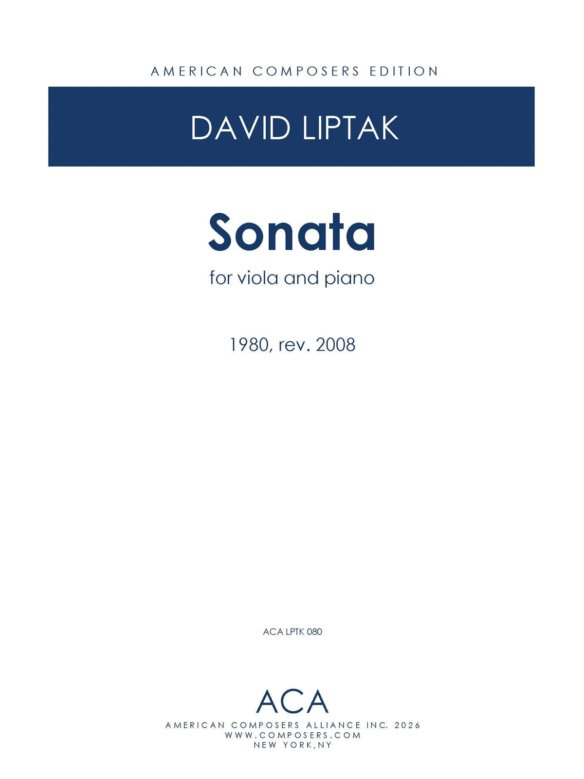 Liptak: Viola Sonata