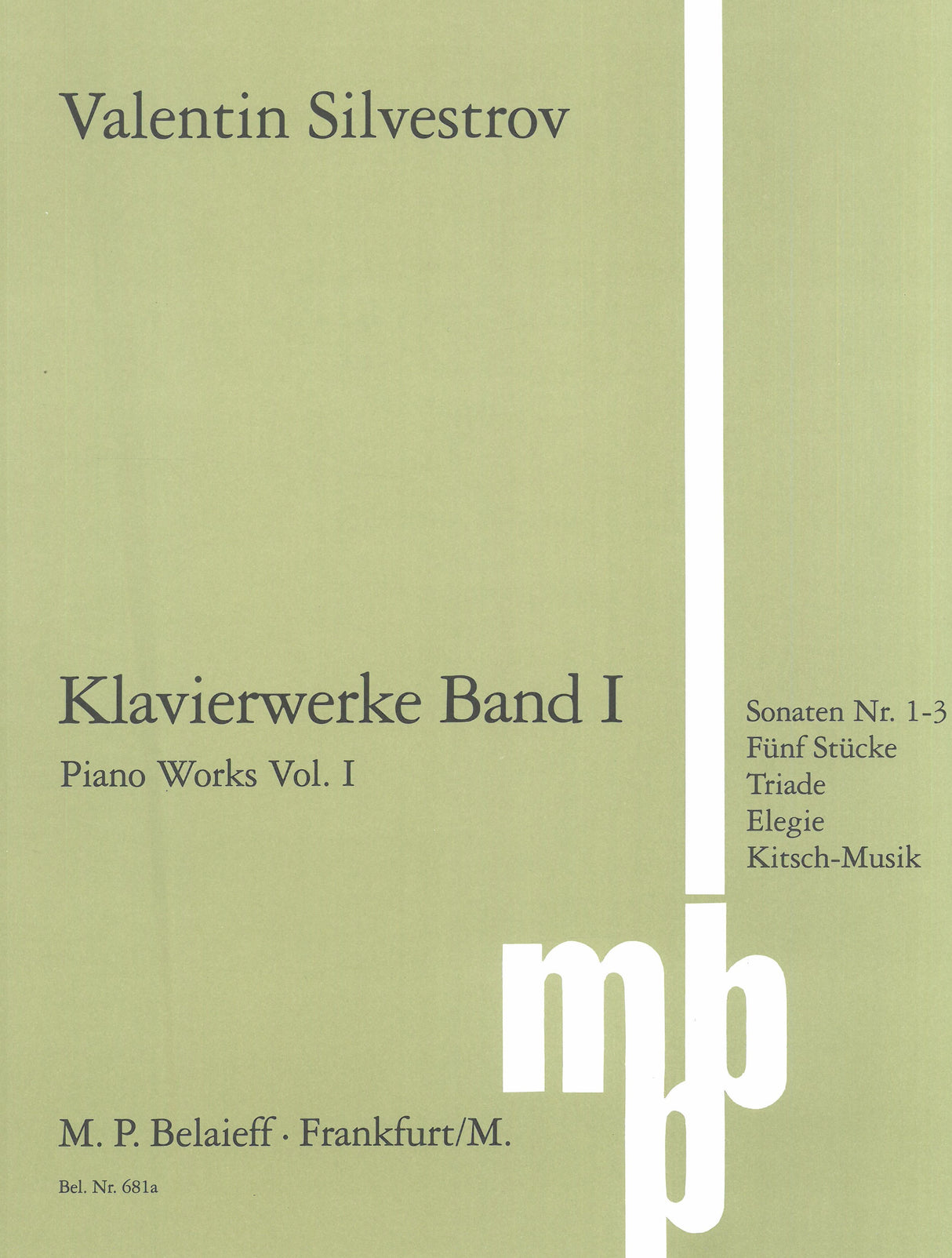 Silvestrov: Piano Works - Volume 1