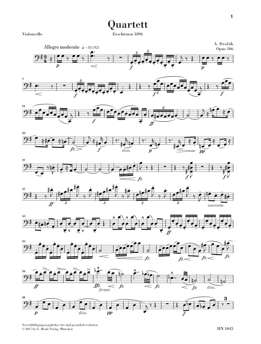 Dvořák: String Quartet No. 13 in G Major, Op. 106