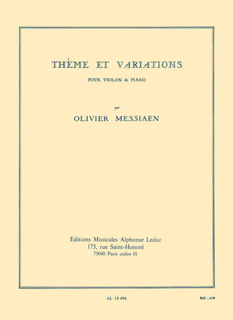 Messiaen: Thème et variations