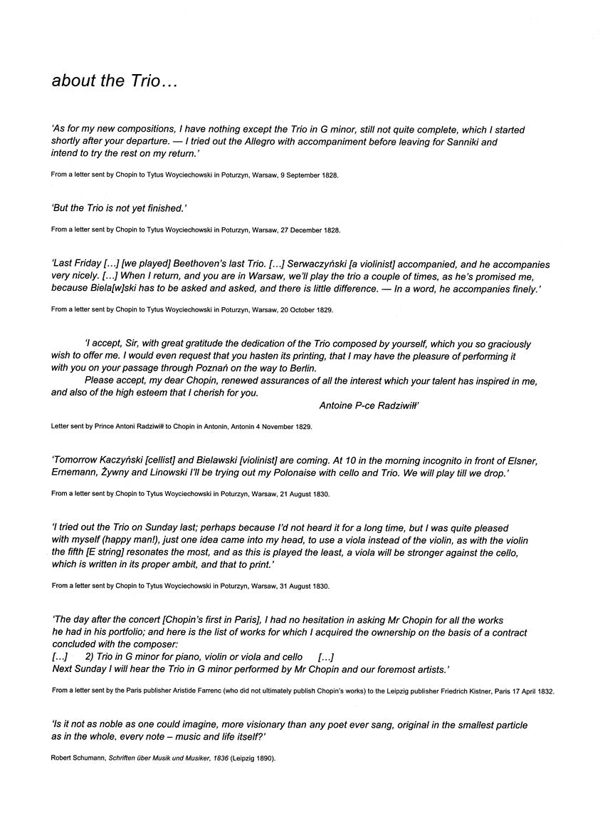 Chopin: Piano Trio in G Minor, Op. 8