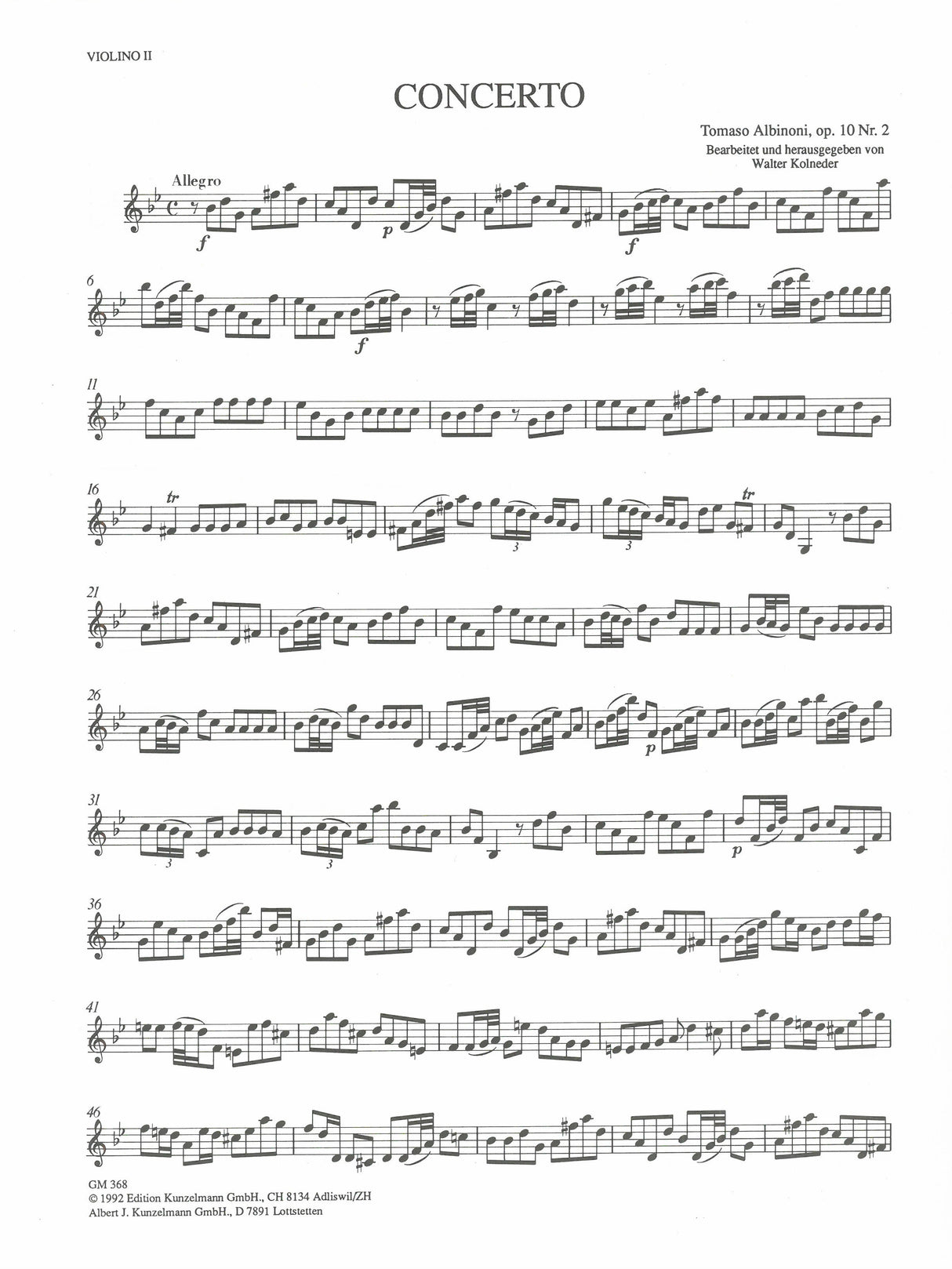 Albinoni: Concerto a cinque in G Minor, Op. 10, No. 2