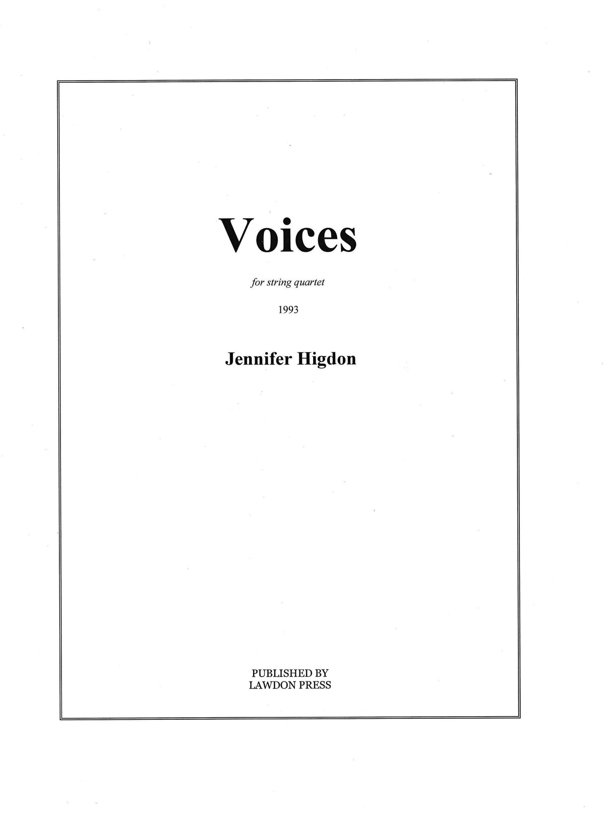 Higdon: Voices