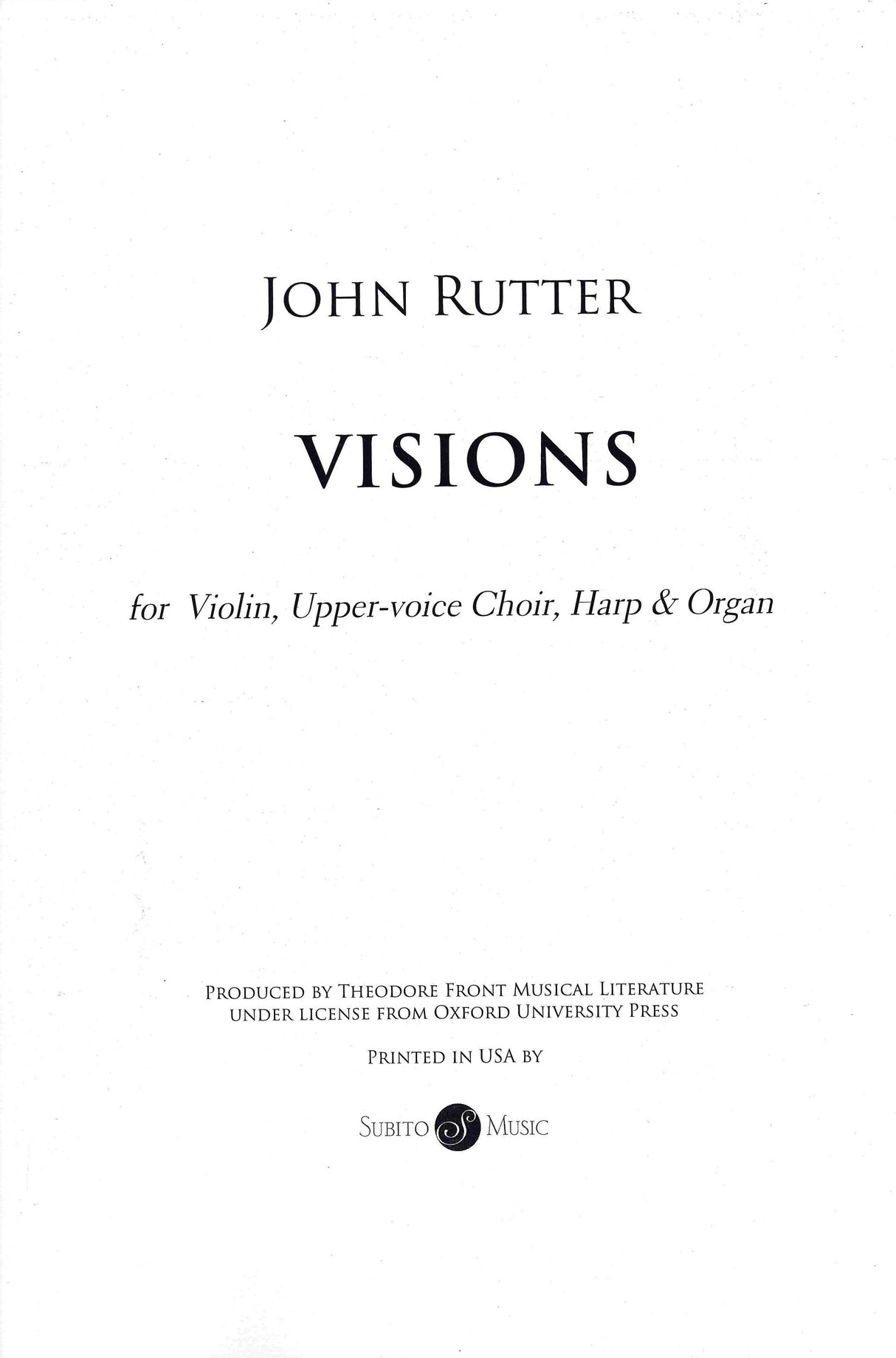 Rutter: Visions (Version without Strings)