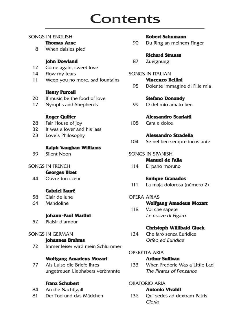 Standard Vocal Literature – Mezzo-Soprano