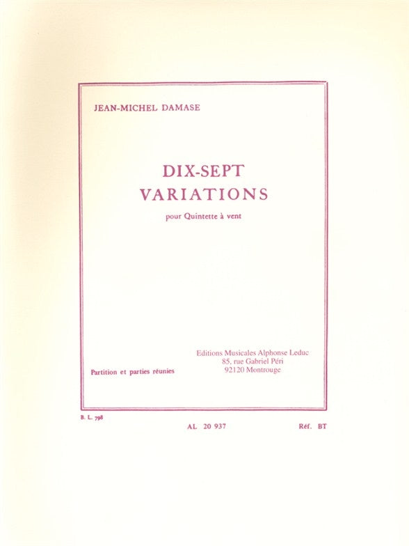 Damase: 17 Variations for Wind Quintet