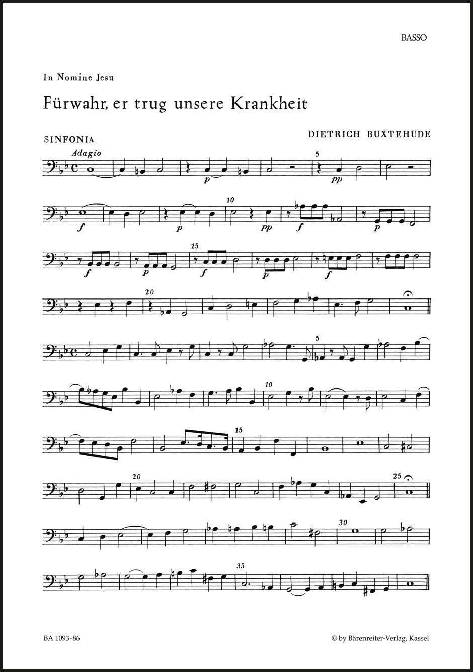 Buxtehude: Fürwahr, er trug unsere Krankheit, BuxWV 31