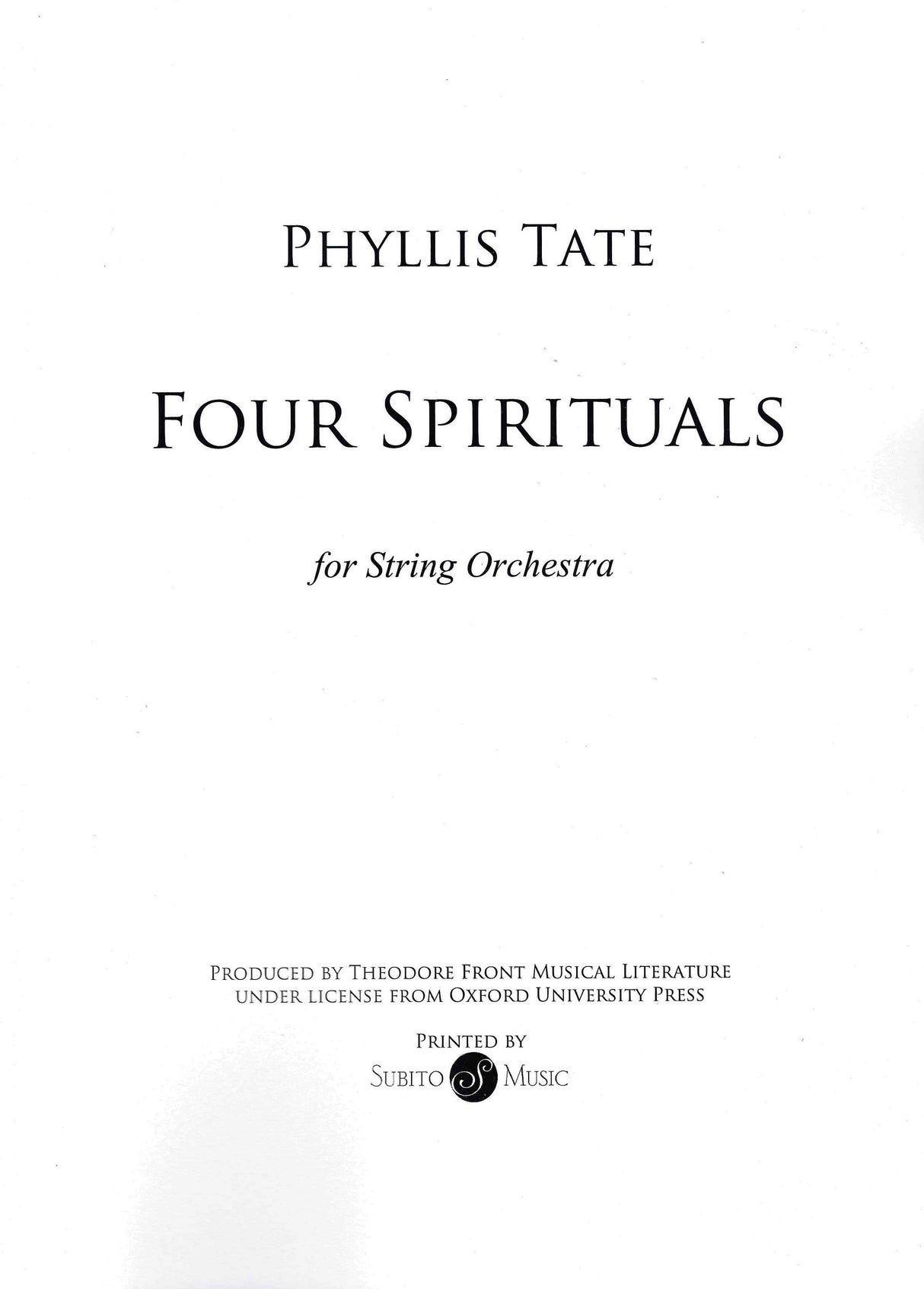 Tate: 4 Spirituals
