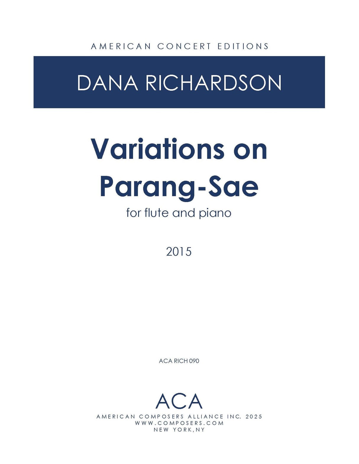 D. Richardson: Variations on Parang-Sae
