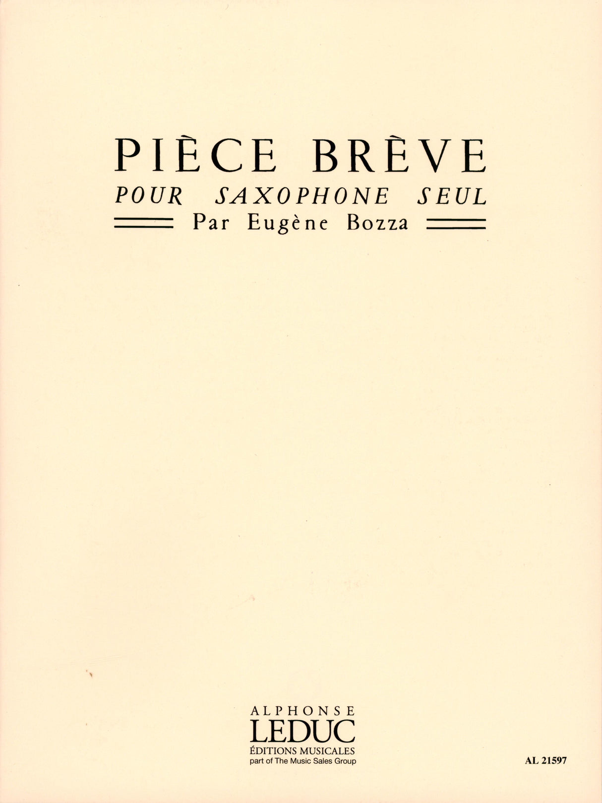 Bozza: Pièce brève