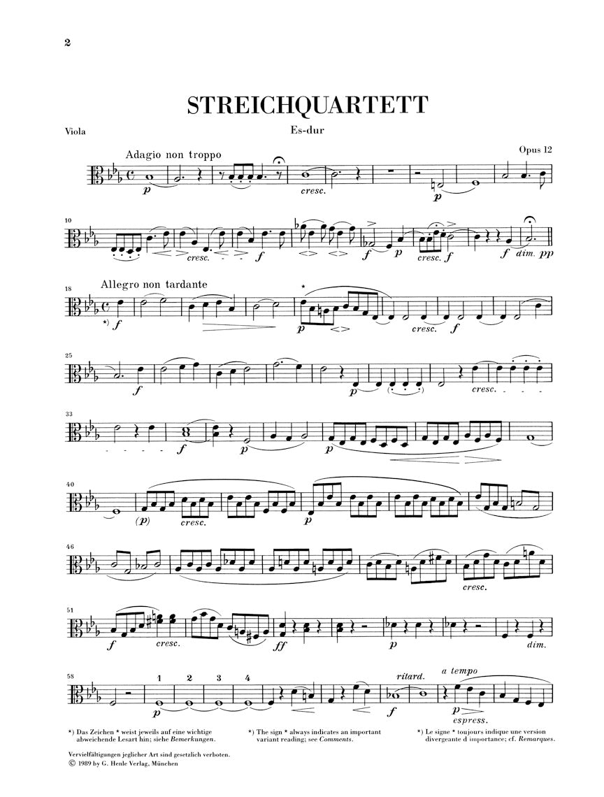 Mendelssohn: String Quartets, Op. 12 and Op. 13