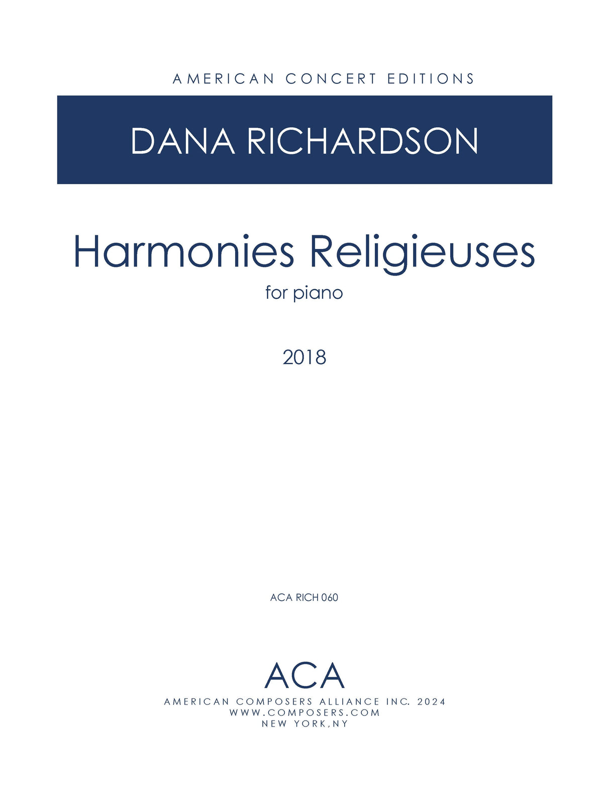 Richardson: Harmonies Religieuses