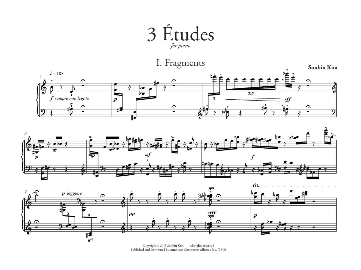 S.C. Kim: 3 Etudes