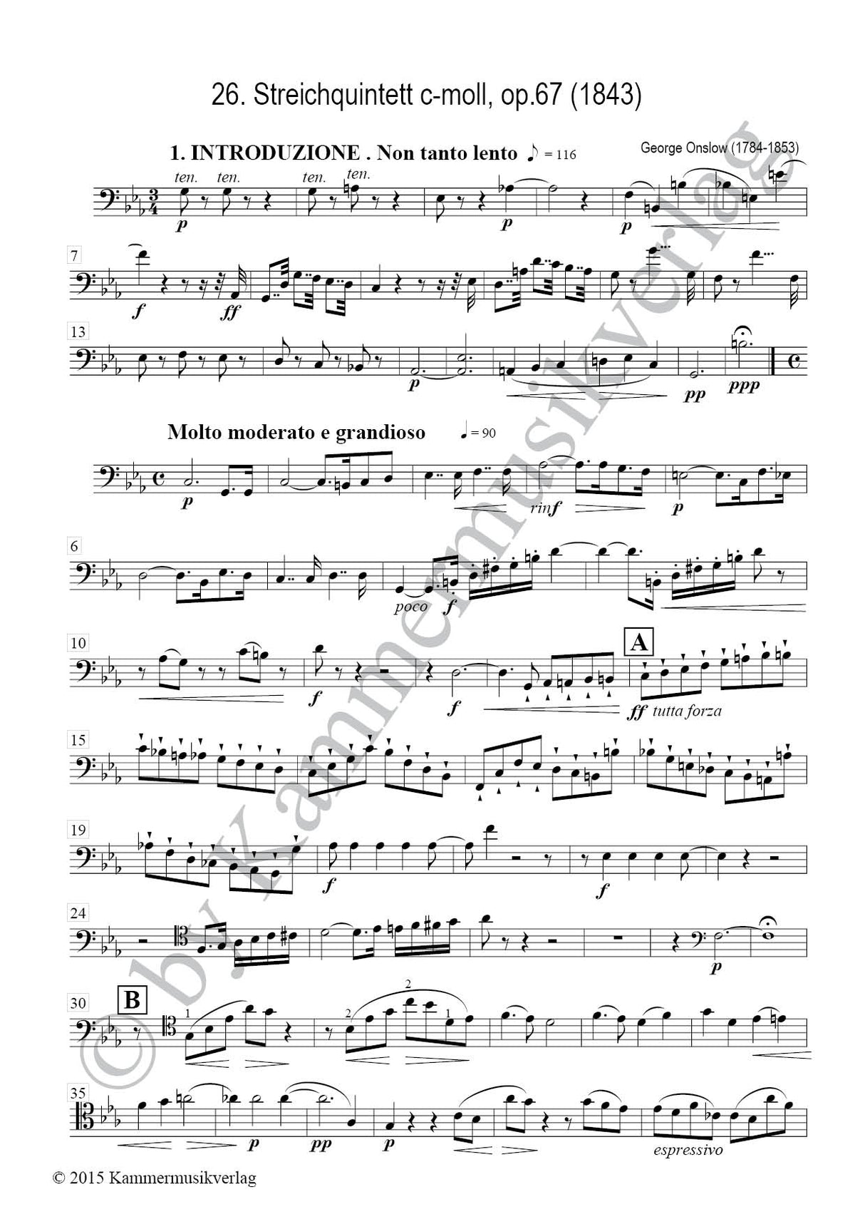 Onslow: String Quintet No. 26 in C Minor, Op. 67