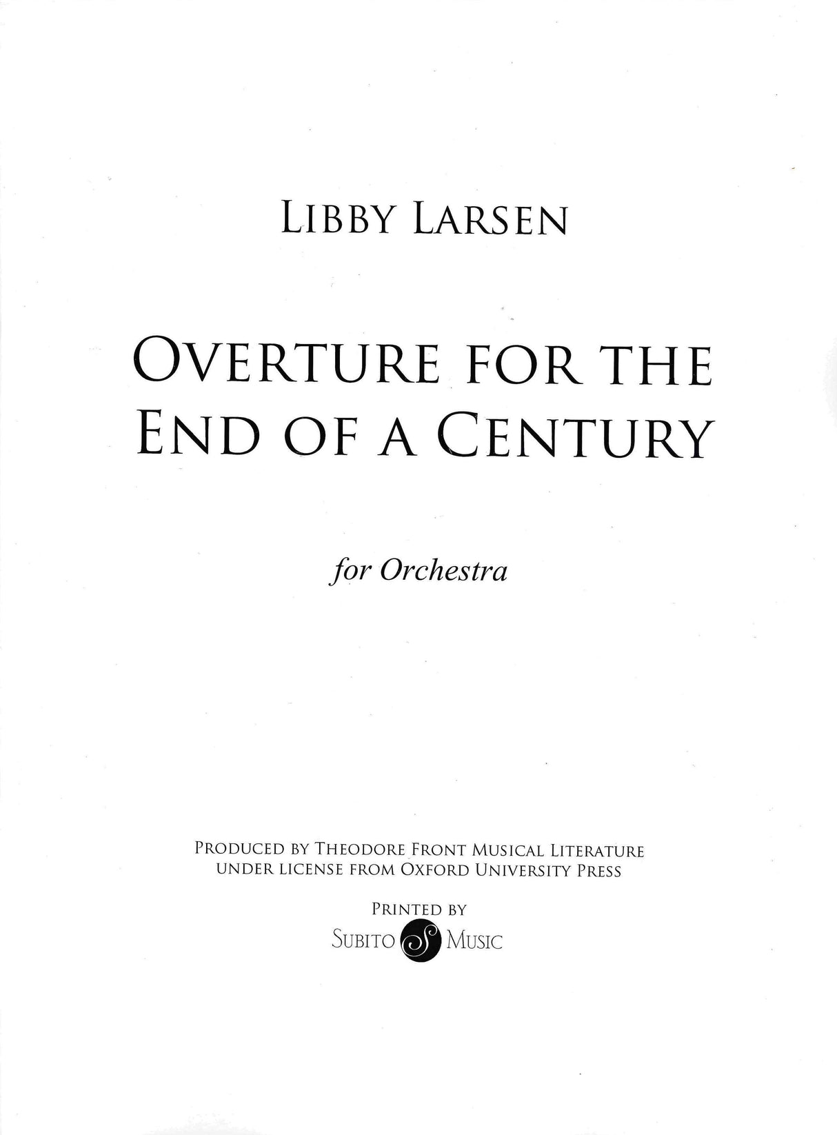 Larsen: Overture for The End of A Century