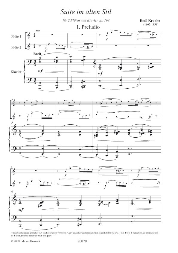 Kronke: Suite in the Olden Style, Op. 164