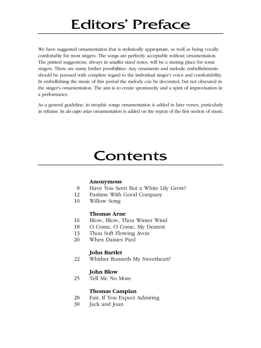 English Songs: Renaissance to Baroque