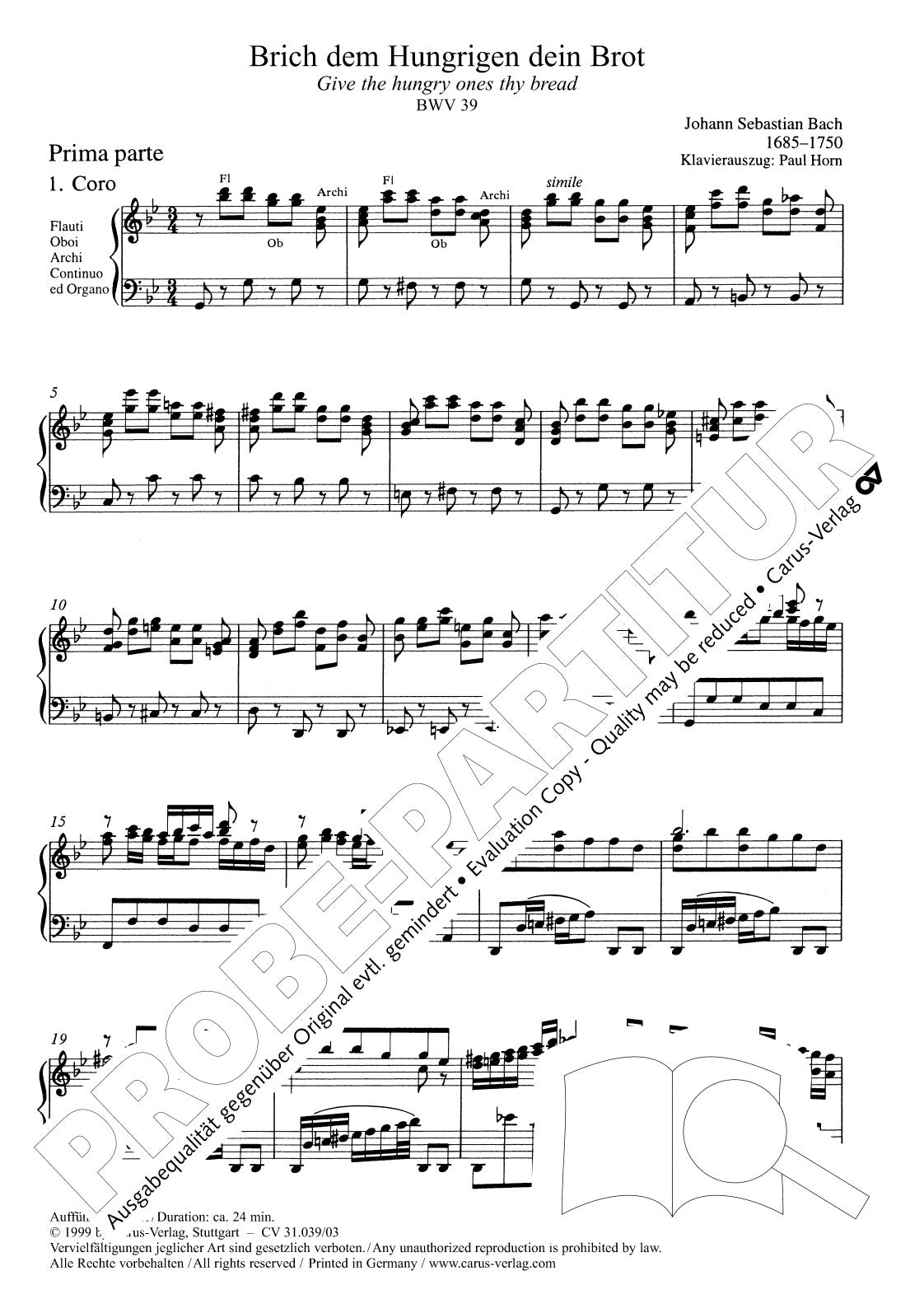 Bach: Brich dem Hungrigen dein Brot, BWV 39