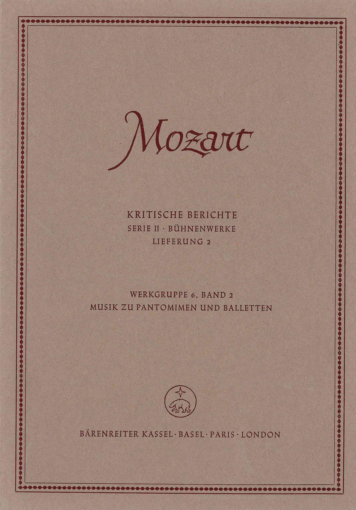 Mozart: Musik zu Pantomimen and Balletten, K. Anh. 10 (299b), K. 300, K. 367