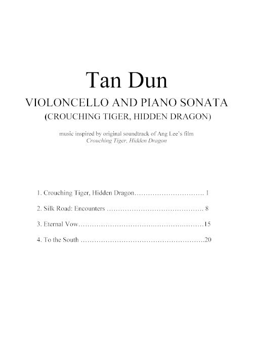 Tan Dun: Crouching Tiger Cello Sonata