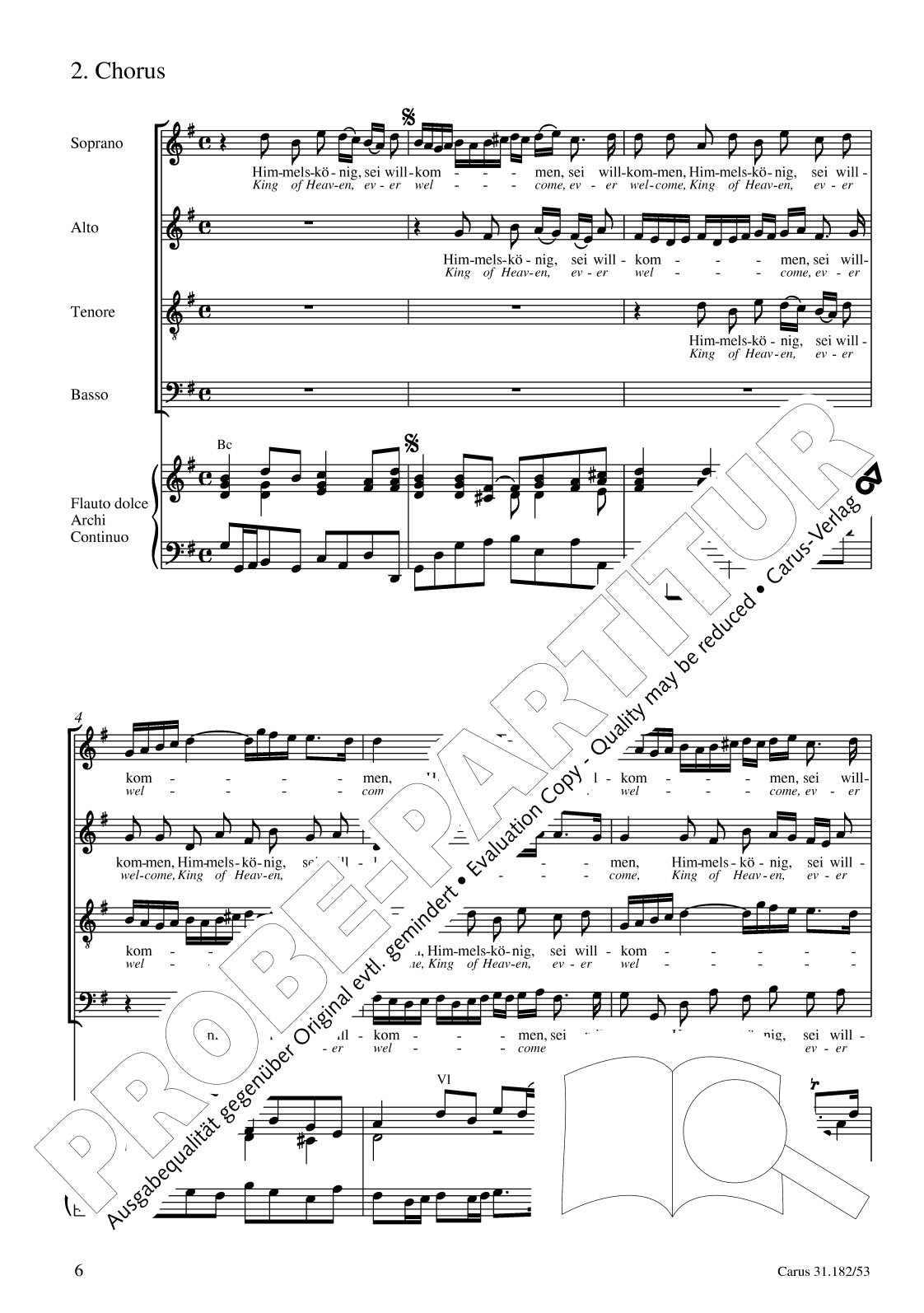 Bach: Himmelskönig, sei willkommen, BWV 182 (First Leipzig version in G Major)