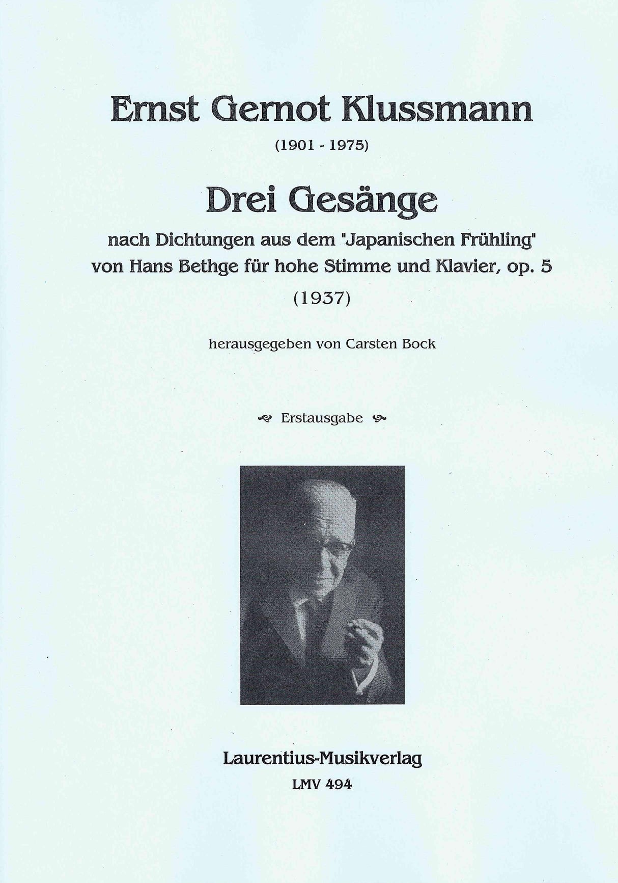 Klussmann: 3 Gesänge, Op. 5 (arr. for voice & piano)