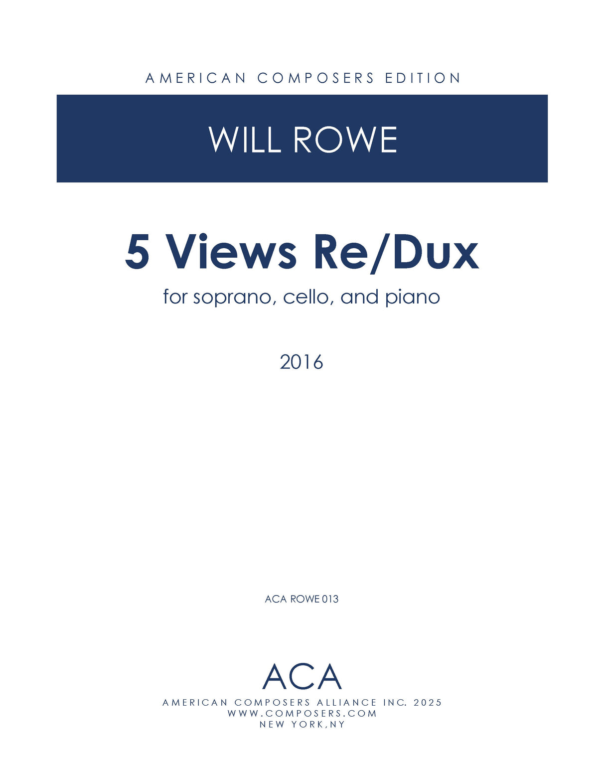 Rowe: 5 Views Re/Dux
